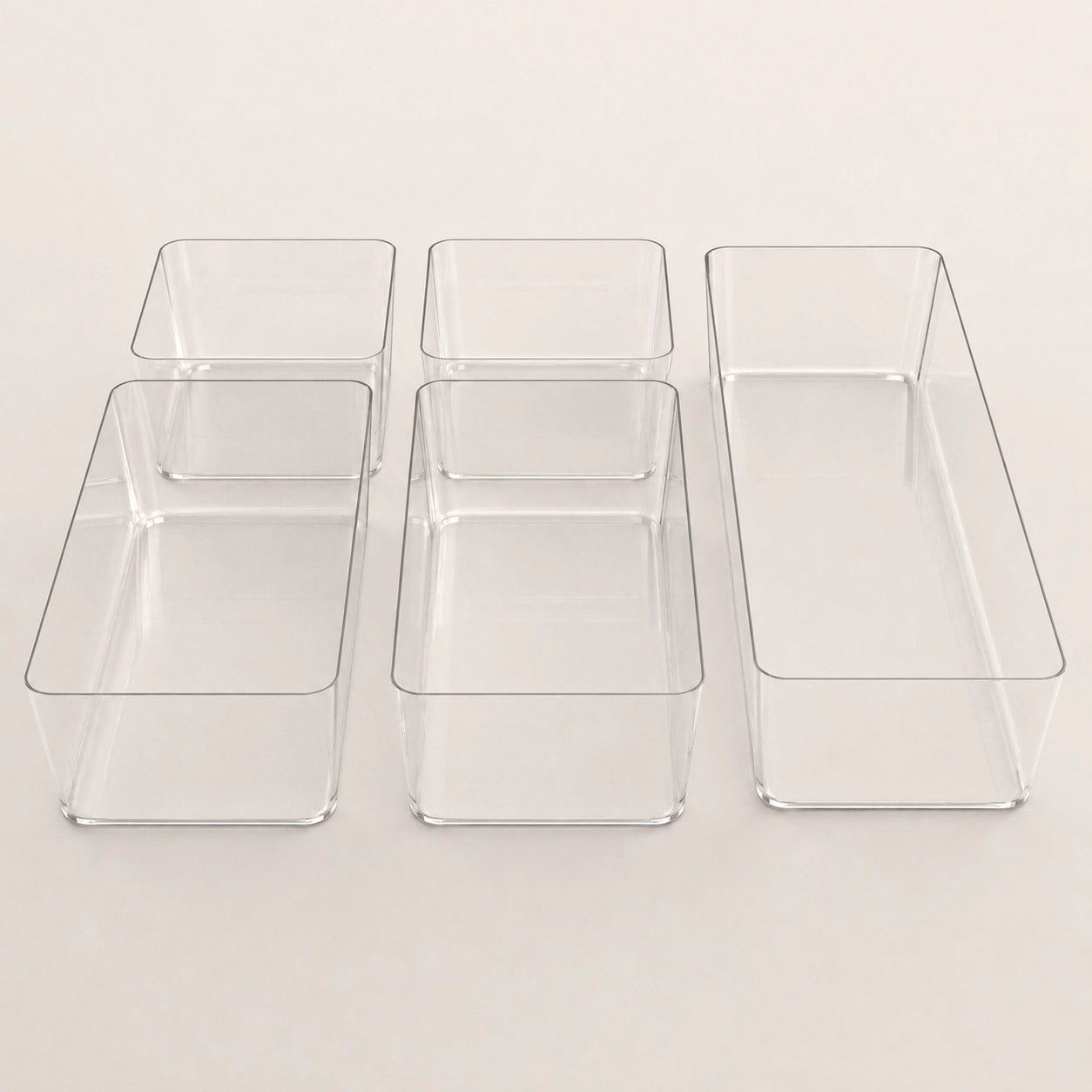 ClearTray L-Set, rechte Seitenansicht, transparenter Kunststoff