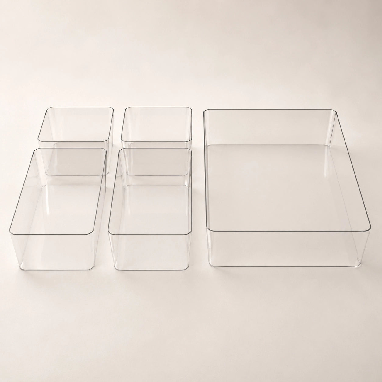 ClearTray XL-Set, rechte Seitenansicht, transparenter Kunststoff