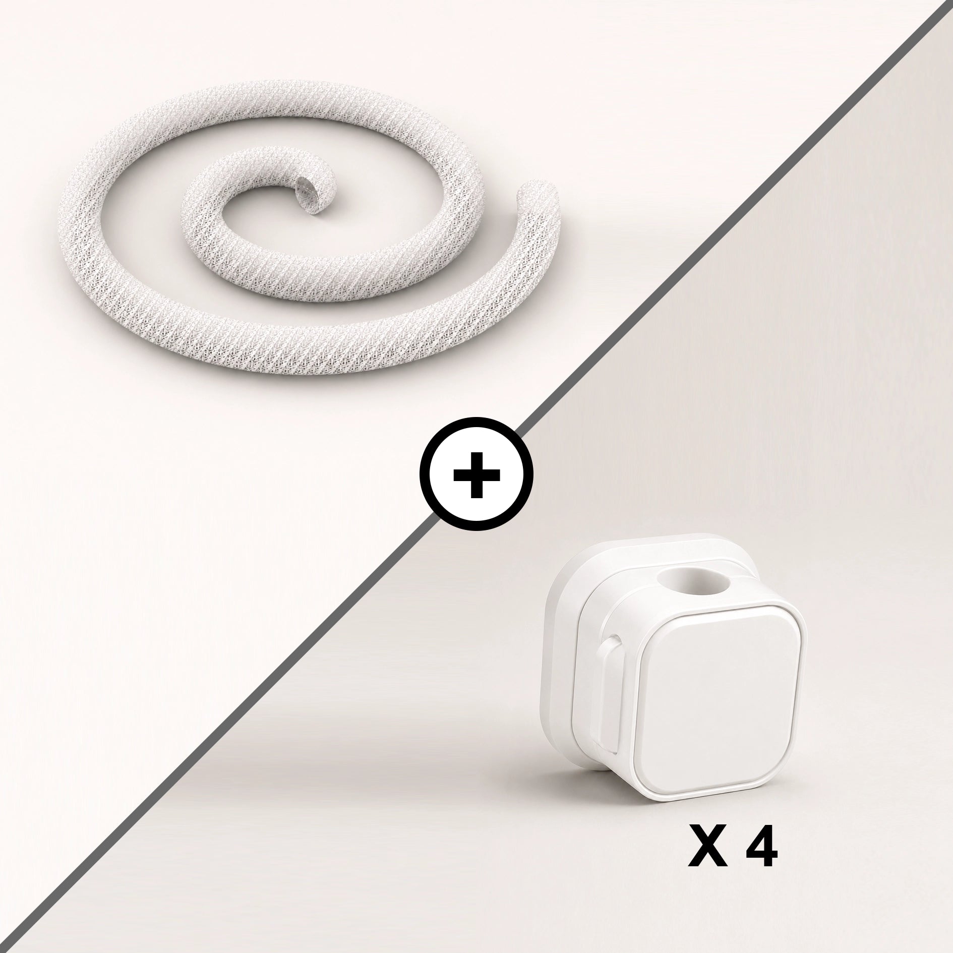 LineCore Bundle, Weiß, LineSleeve mit 4 CableRest, Bundle-Übersicht