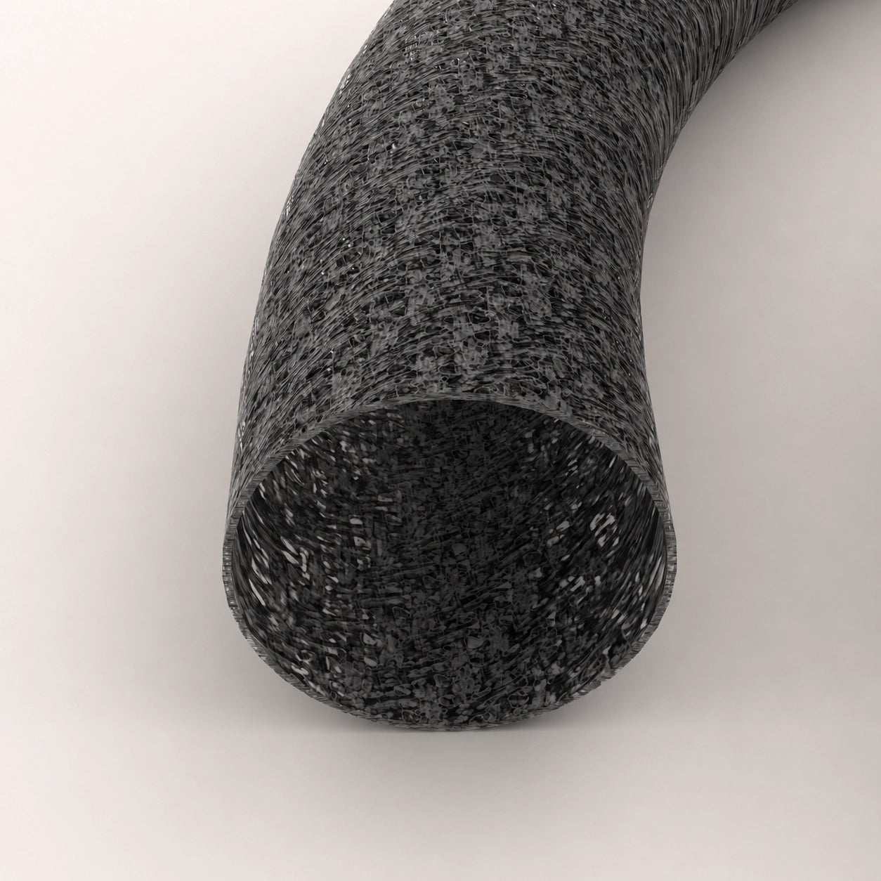 LineSleeve, offene Endansicht, Schwarz, Nahaufnahme des geflochtenen Kabelschlauchs