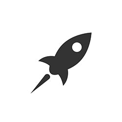 rocket, icon, schwaz-weiß