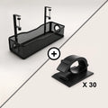 Undercore Bundle, Schwarz, UnderTray mit 30 CableClips, Bundle-Übersicht