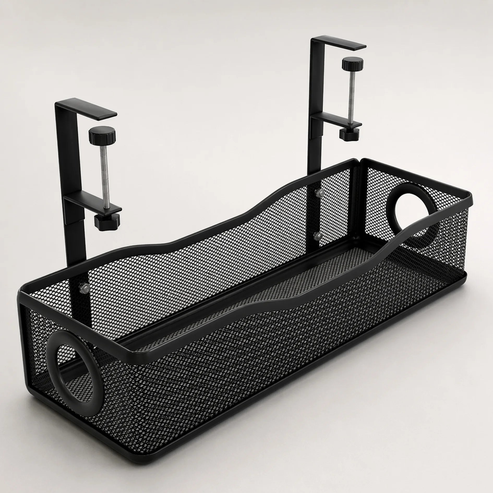 UnderTray Kabelablage, 3/4-Ansicht von vorn, Schwarz