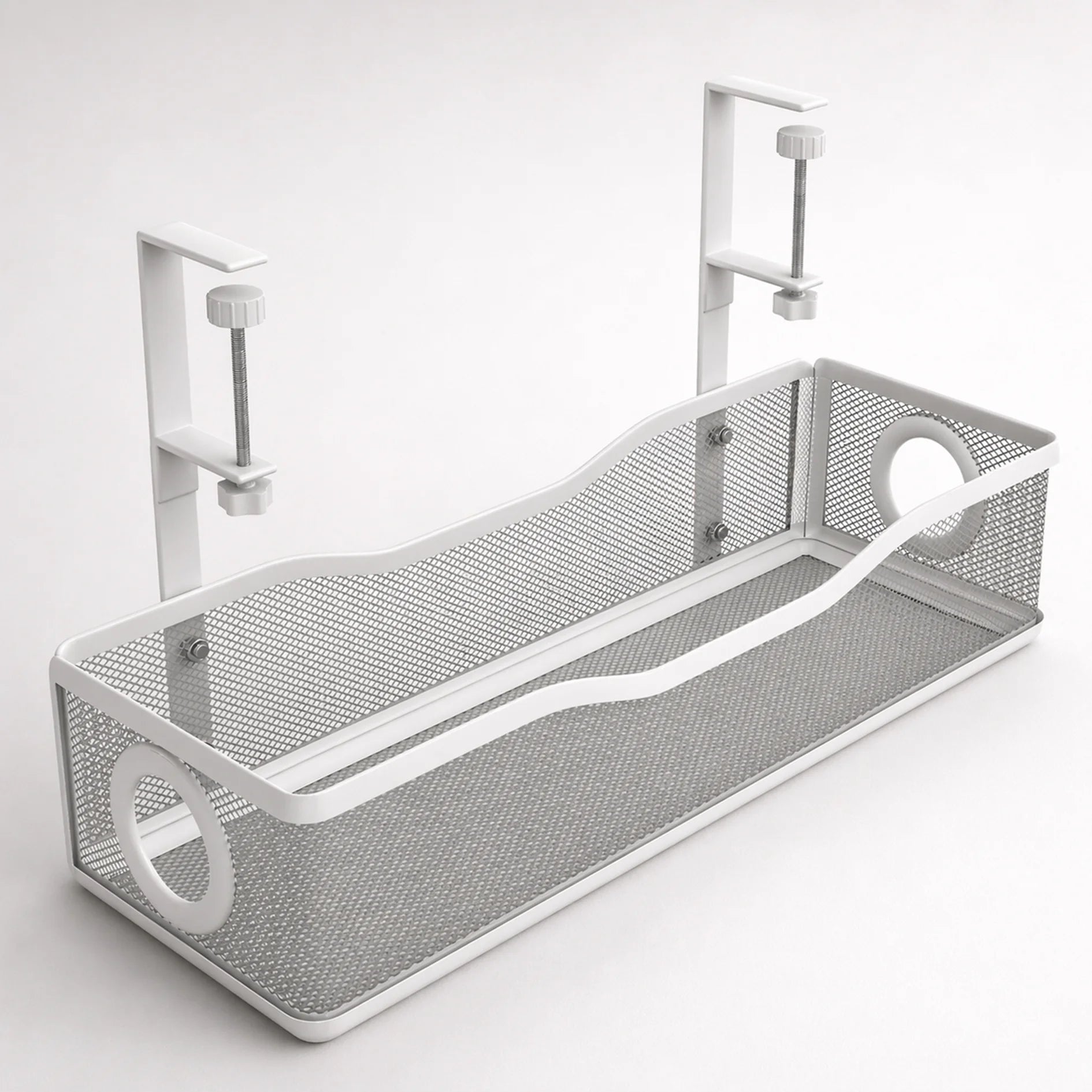 UnderTray Kabelablage, 3/4-Ansicht von vorn, Weiß
